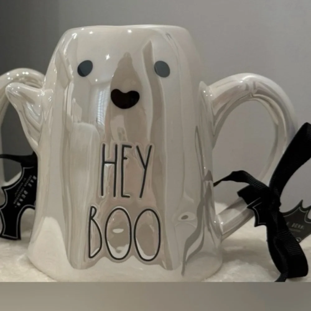 Rae Dunn “Hey Boo” Iridescent Halloween Mug - Picture 2 of 4